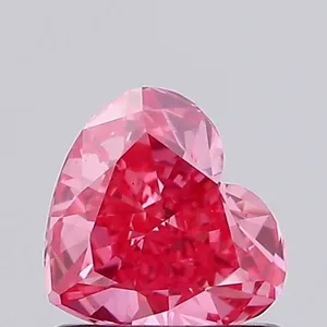 0.59ct HEART Fancy Vivid Pink VS1 Coloured Lab diamond