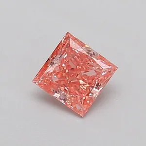 0.32ct PRINCESS Fancy Vivid Pink VS1 Coloured Lab diamond