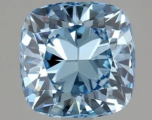 0.88ct CUSHION Fancy Vivid Blue VS2 Coloured Lab diamond
