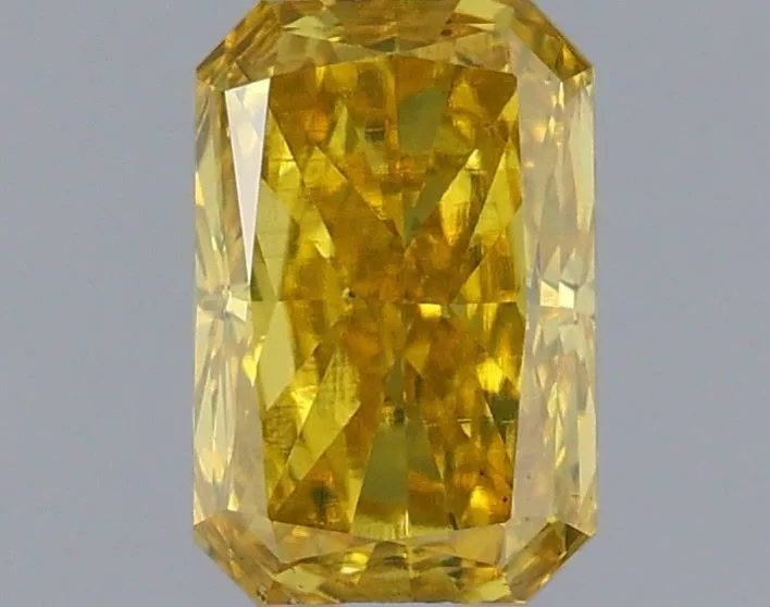 0.74ct RADIANT Fancy Vivid Yellow VS2 Coloured Lab diamond