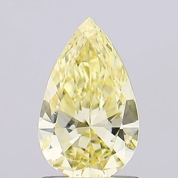 0.58ct PEAR Fancy Intense Yellow VS2 Coloured Lab diamond