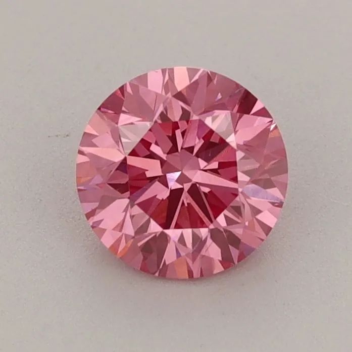 0.79ct ROUND Fancy Vivid Pink VS1 Coloured Lab diamond