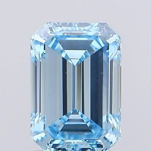 1.05ct EMERALD Fancy Vivid Blue VS1 Coloured Lab diamond