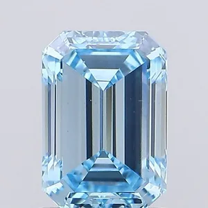 1.05ct EMERALD Fancy Vivid Blue VS1 Coloured Lab diamond