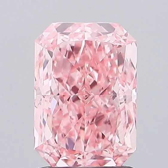 1.49ct RADIANT Fancy Vivid Pink VS1 Coloured Lab diamond