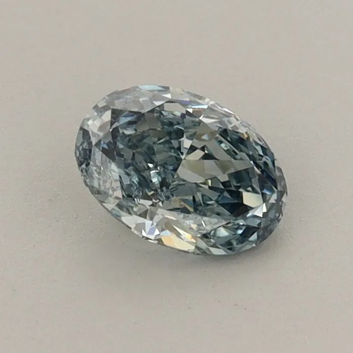 0.48ct OVAL Fancy Intense Green Blue VS2 Coloured Lab diamond