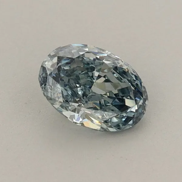 0.48ct OVAL Fancy Intense Green Blue VS2 Coloured Lab diamond
