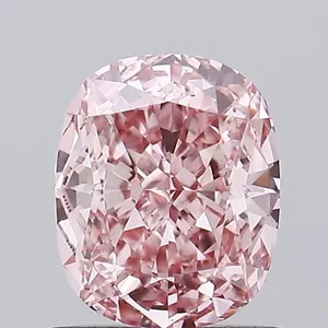 0.98ct CUSHION Fancy Intense Pink VS2 Coloured Lab diamond