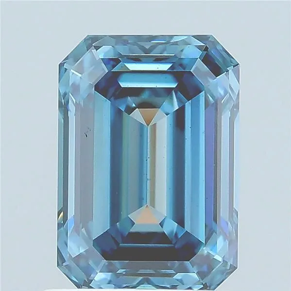 1.34ct EMERALD Fancy Deep Blue VS2 Coloured Lab diamond