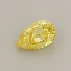 0.38ct PEAR Fancy Vivid Yellow VS2 Coloured Lab diamond