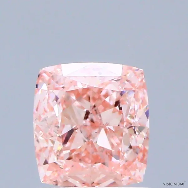1ct CUSHION Fancy Intense Pink VS1 Coloured Lab diamond