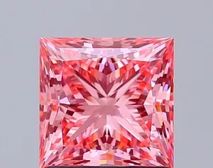1.51ct PRINCESS Fancy Vivid Pink VVS2 Coloured Lab diamond