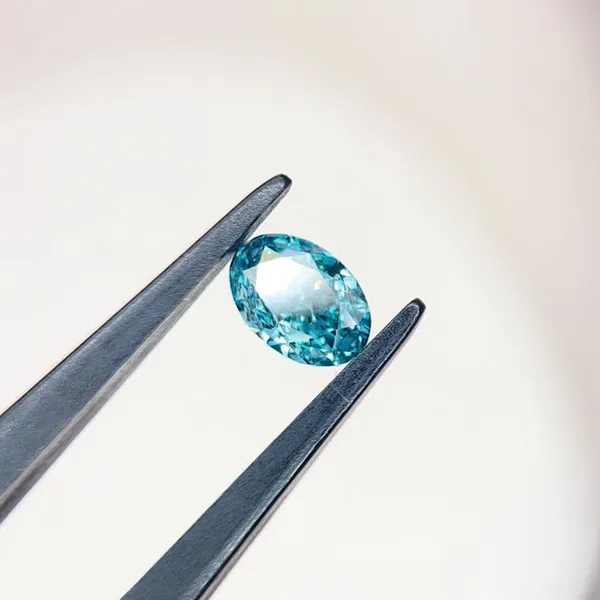 1.06ct OVAL Fancy Vivid Blue VVS2 Coloured Lab diamond