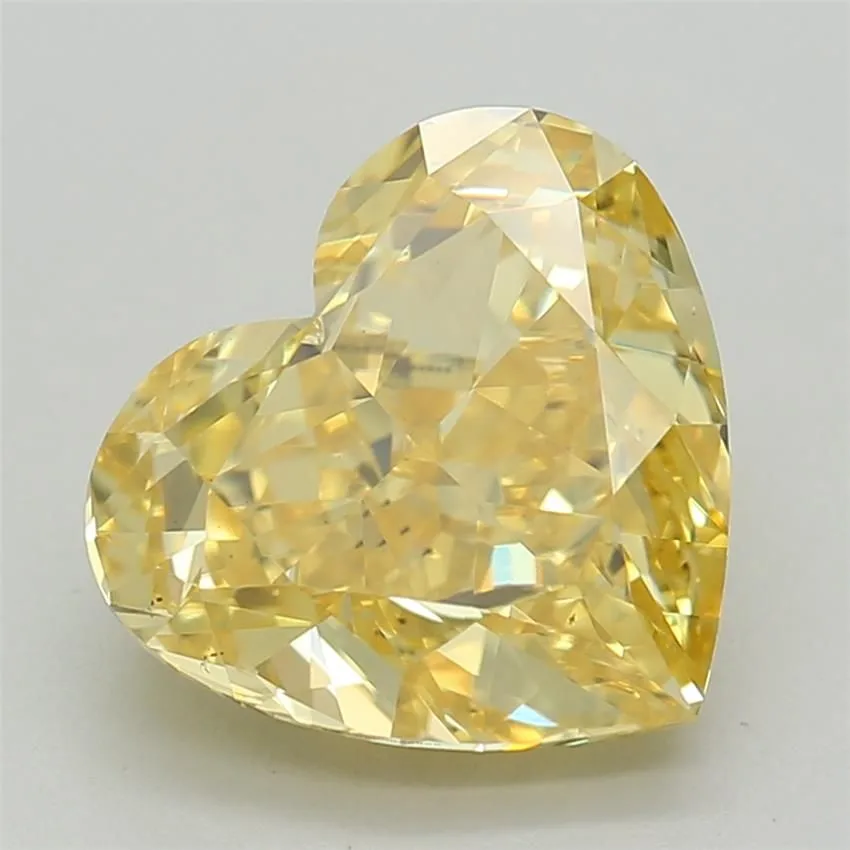 1.76ct HEART Fancy Vivid Yellow VS2 Coloured Lab diamond