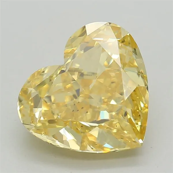 1.76ct HEART Fancy Vivid Yellow VS2 Coloured Lab diamond