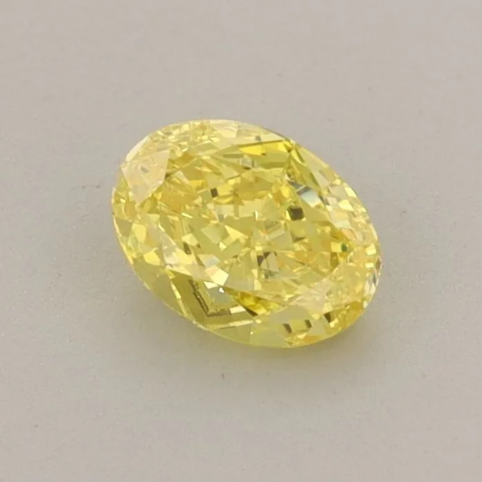 0.48ct OVAL Fancy Vivid Yellow VS1 Coloured Lab diamond