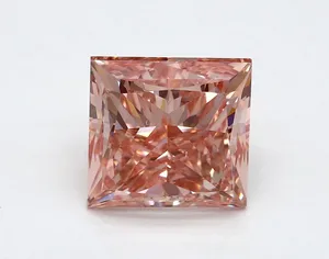 2.8ct PRINCESS Fancy Vivid Pink VS2 Coloured Lab diamond