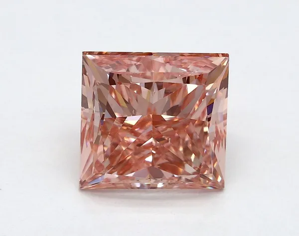 2.8ct PRINCESS Fancy Vivid Pink VS2 Coloured Lab diamond