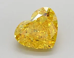 1.3ct HEART Fancy Vivid Yellow VVS2 Coloured Lab diamond