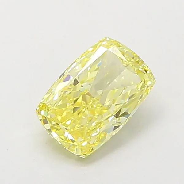 1.24ct CUSHION Fancy Intense Yellow VS1 Coloured Lab diamond