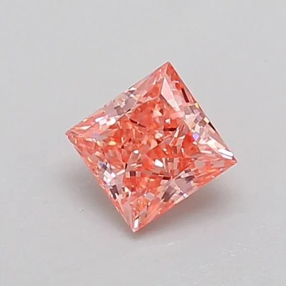 0.43ct PRINCESS Fancy Vivid Pink VS1 Coloured Lab diamond