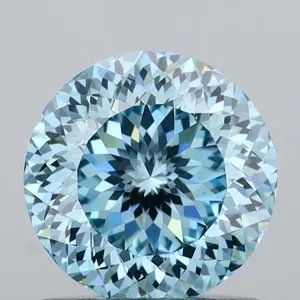 1.07ct ROUND Fancy Intense Blue VS1 Coloured Lab diamond