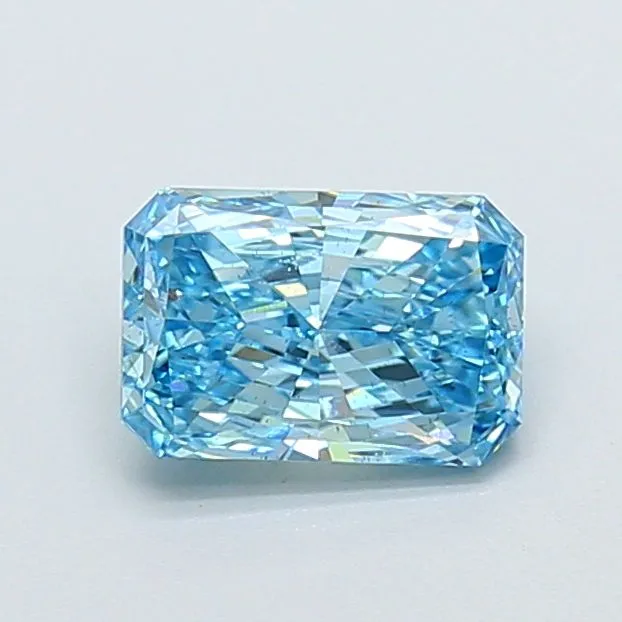 1.25ct RADIANT Fancy Vivid Blue SI1 Coloured Lab diamond