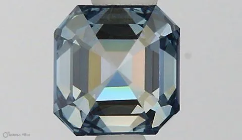 0.42ct EMERALD Fancy Vivid Blue VS1 Coloured Lab diamond