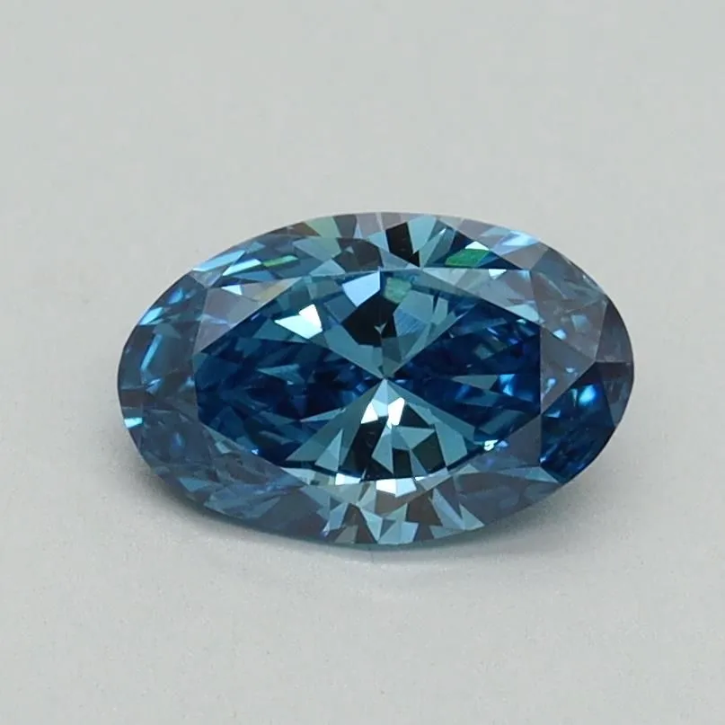 0.70ct OVAL Fancy Vivid Blue VS1 Coloured Lab diamond