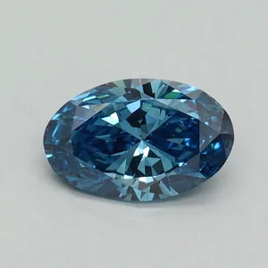 0.7ct OVAL Fancy Vivid Blue VS1 Coloured Lab diamond