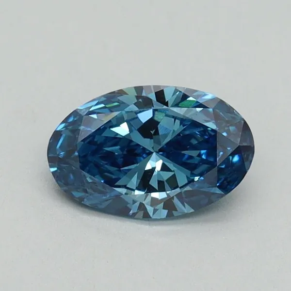 0.7ct OVAL Fancy Vivid Blue VS1 Coloured Lab diamond