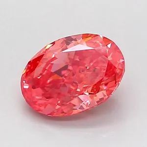 1.04ct OVAL Fancy Vivid Pink VS2 Coloured Lab diamond