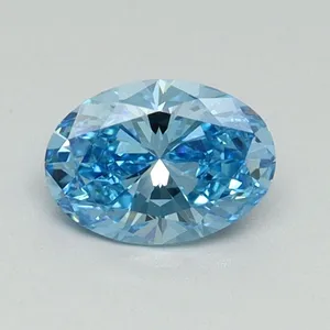0.59ct OVAL Fancy Vivid Blue VS1 Coloured Lab diamond