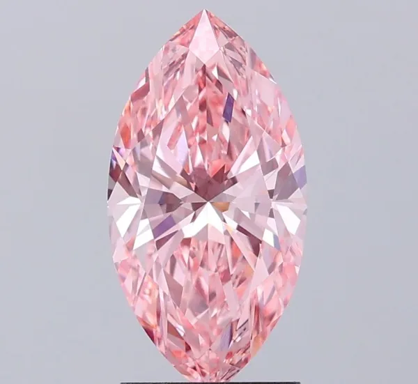 2.06ct MARQUISE Fancy Vivid Pink VVS1 Coloured Lab diamond