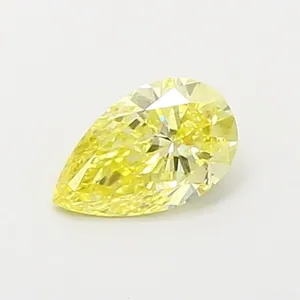 0.48ct PEAR Fancy Intense Yellow VS1 Coloured Lab diamond