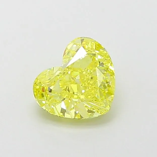 1.02ct HEART Fancy Vivid Yellow VVS2 Coloured Lab diamond