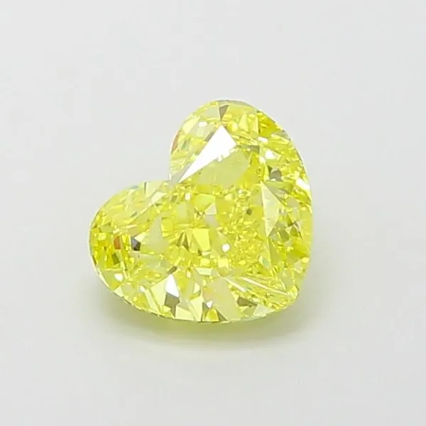 1.02ct HEART Fancy Vivid Yellow VVS2 Coloured Lab diamond