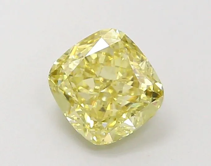 0.95ct CUSHION Fancy Yellow VS2 Coloured Lab diamond