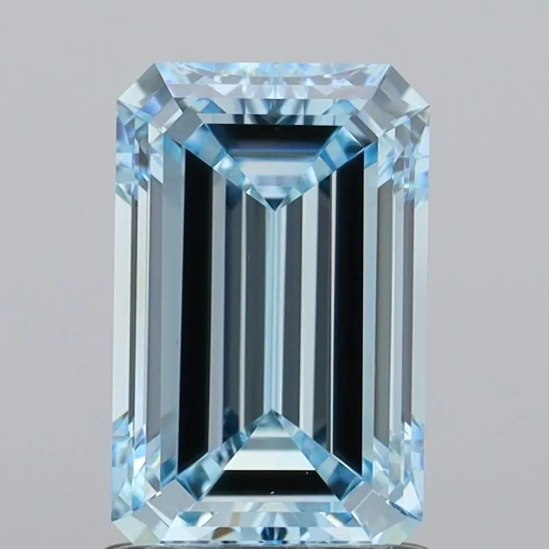 1.57ct EMERALD Fancy Blue VVS2 Coloured Lab diamond