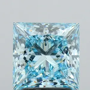 2.82ct PRINCESS Fancy Vivid Blue VS1 Coloured Lab diamond