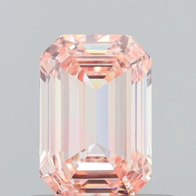 0.65ct EMERALD Fancy Intense Pink VS1 Coloured Lab diamond
