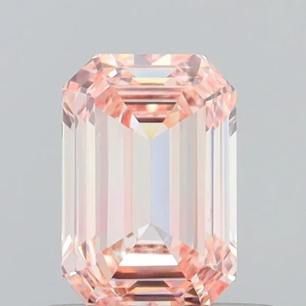 0.65ct EMERALD Fancy Intense Pink VS1 Coloured Lab diamond