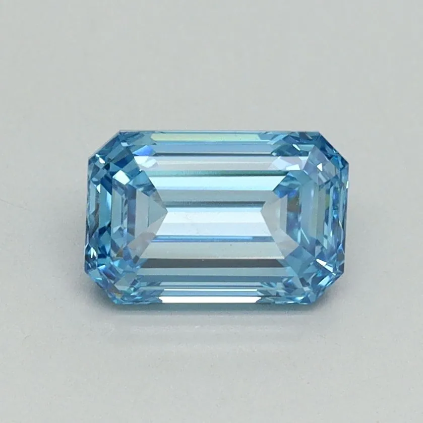 1.05ct EMERALD Fancy Vivid Blue VS1 Coloured Lab diamond
