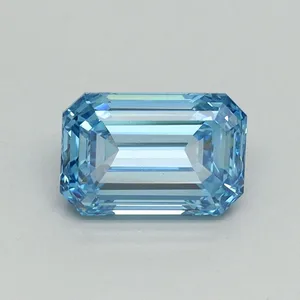 1.05ct EMERALD Fancy Vivid Blue VS1 Coloured Lab diamond
