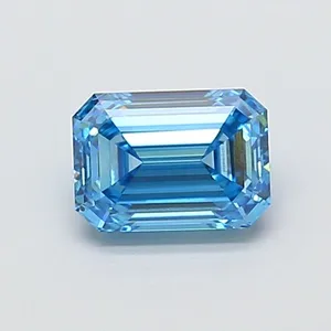 1.02ct EMERALD Fancy Vivid Blue VVS2 Coloured Lab diamond