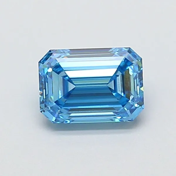 1.02ct EMERALD Fancy Vivid Blue VVS2 Coloured Lab diamond