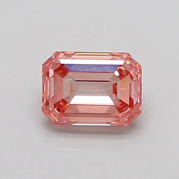 0.76ct EMERALD Fancy Intense Pink SI1 Coloured Lab diamond