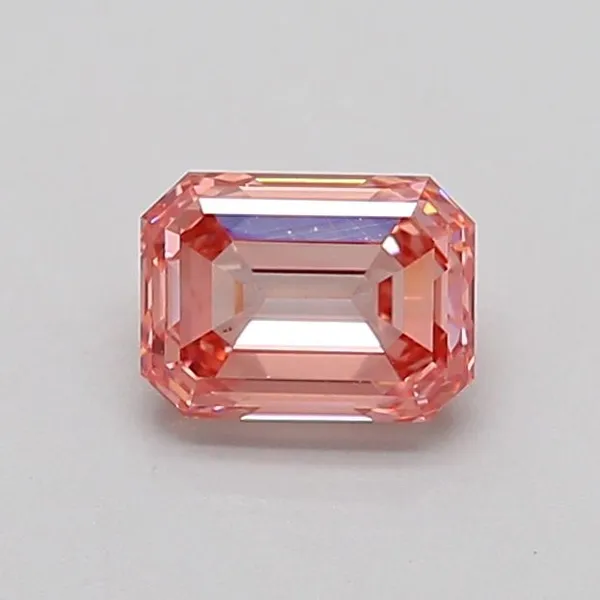 0.76ct EMERALD Fancy Intense Pink SI1 Coloured Lab diamond