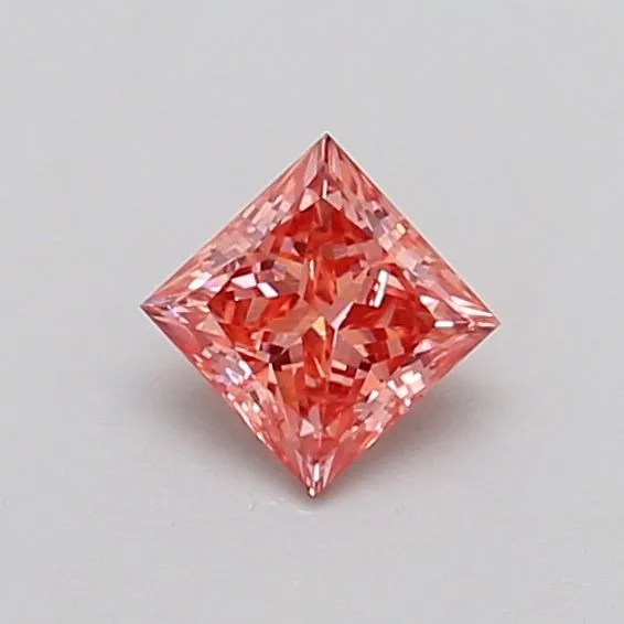 0.33ct PRINCESS Fancy Vivid Pink VS1 Coloured Lab diamond