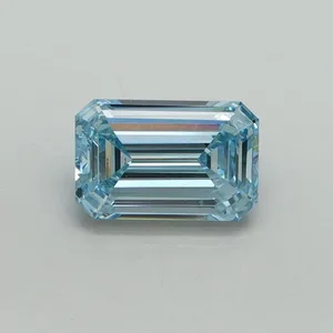 1.02ct EMERALD Fancy Vivid Blue VS2 Coloured Lab diamond